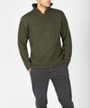 Mens knitted half zip pullover Green Marl