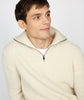 Owenroe Ribbed Troyer Sweater Natural
