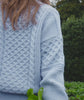 'Aster' Shawl Collar Oversized Sweater Ice Blue