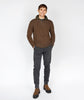 Mens knitted half zip pullover Earth Brown