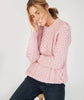 Blasket Honeycomb Stitch Womens Aran Sweater Pale Pink