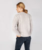 Blasket Honeycomb Stitch Womens Aran Sweater Silver Marl