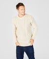 Blasket Honeycomb Stitch Mens Aran Sweater Natural