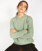 Blasket Honeycomb Stitch Womens Aran Sweater Sage Marl
