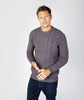 Blasket Honeycomb Stitch Mens Aran Sweater Steel Marl