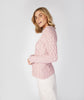 Lambay Lattice Cable Aran Sweater Pale Pink