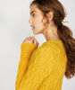Lambay Lattice Cable Aran Sweater Sunflower