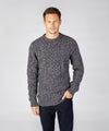 Carraig Luxe Aran Sweater Navy Marl