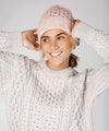 Luxe Aran Hat Pink Mist