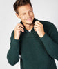 Reefer Ribbed Zip Neck Sweater Evergreen