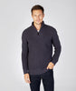Reefer Ribbed Zip Neck Sweater Navy Marl