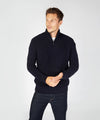 Reefer Ribbed Zip Neck Sweater Navy