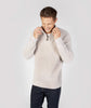 Reefer Ribbed Zip Neck Sweater Silver Marl