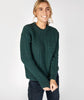 Cuileann Womens Aran Crew Neck Sweater Evergreen