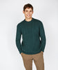 Cuileann Aran Crew Neck Sweater Evergreen
