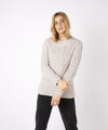 Spindle Aran Cable Neck Sweater Silver Marl