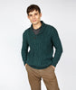 Dair Aran Shawl Collar Sweater Evergreen