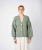 Thistle' Cable Knit Sleeves Cardigan Apple