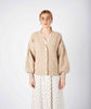 Thistle' Cable Knit Sleeves Cardigan Seashell