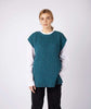 Fennel' Oversized Aran Sweater Vest Aquamarine