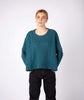 Sorrell' Cropped Aran Sweater Aquamarine