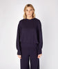 Jersey Cropped Hoodie Midnight Blue