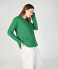 Primrose' A-Line Cable Round Neck Sweater Green Marl