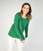 Primrose' A-Line Cable Round Neck Sweater Green Marl