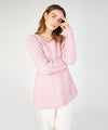 Primrose' A-Line Cable Round Neck Sweater Pale Pink
