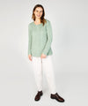 Primrose' A-Line Cable Round Neck Sweater Sage Marl