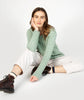 Primrose' A-Line Cable Round Neck Sweater Sage Marl