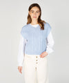 Sweetpea' V- Neck Diamond Vest Ice Blue