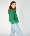 'Aster' Shawl Collar Oversized Sweater Green Marl