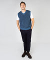 Pinstripe Vest Harbour Blue