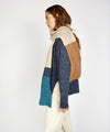 Knitted 'Elder' Contrast Panel Scarf Biscuit