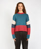 Damson Contrast Crew Neck Sweater Aquamarine