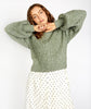 Rosehip Cable Knit Cropped Sweater Apple