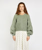 Rosehip Cable Knit Cropped Sweater Apple