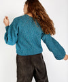 Rosehip Cable Knit Cropped Sweater Aquamarine