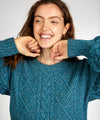 Rosehip Cable Knit Cropped Sweater Aquamarine