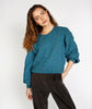 Rosehip Cable Knit Cropped Sweater Aquamarine