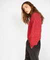 Rosehip Cable Knit Cropped Sweater Coral