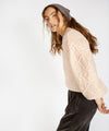 Rosehip Cable Knit Cropped Sweater Opal Pink