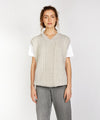 Birch' Aran V Neck Vest Silver Marl